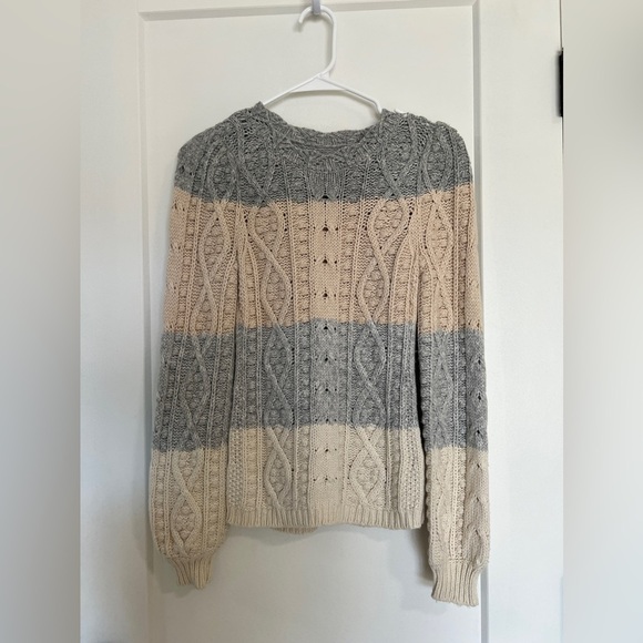 La Vie Rebecca Taylor Cable Striped Sweater - Picture 4 of 6